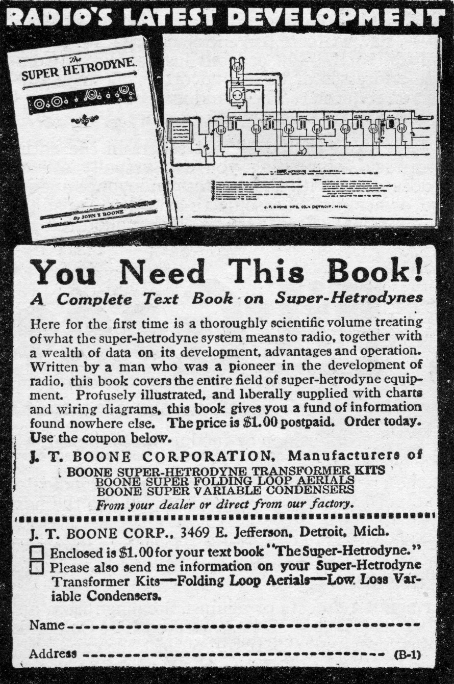 Boone ad Popular Mechanics August 1924
