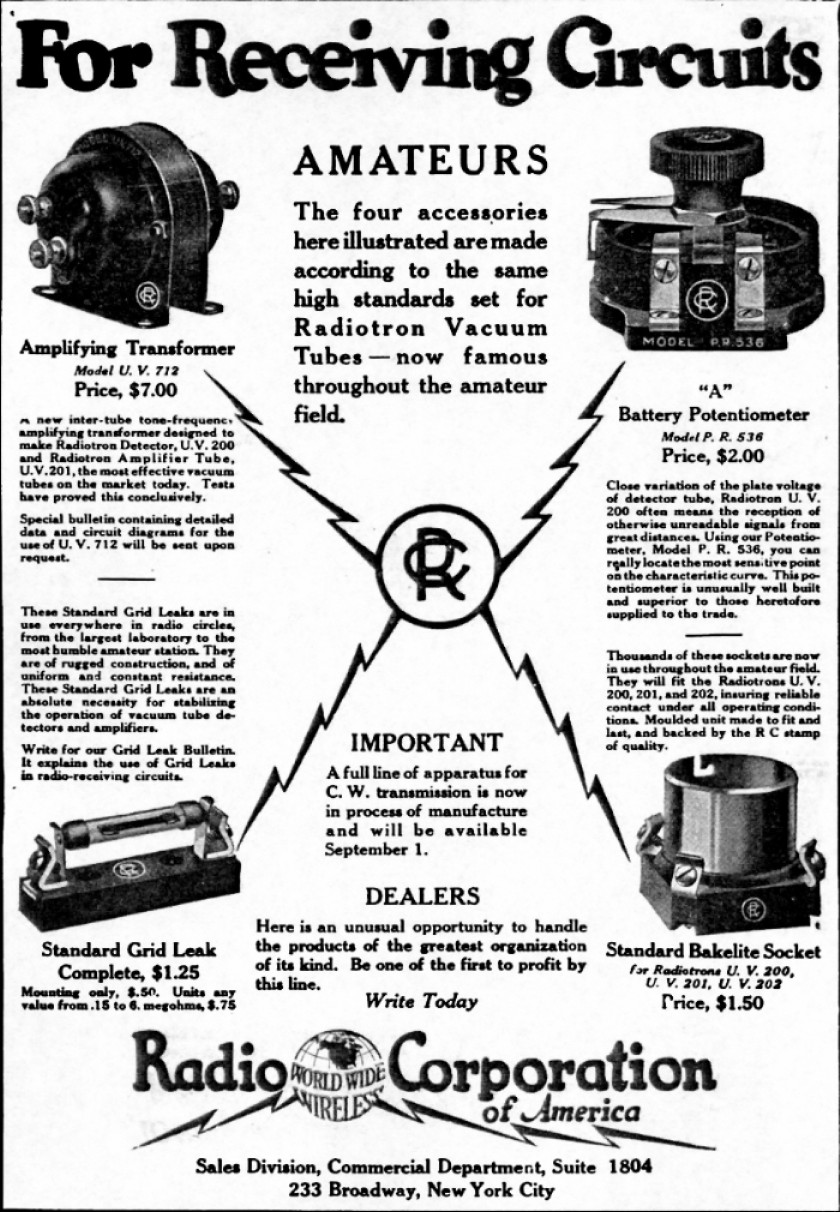 RCA ad PRN August 1921
