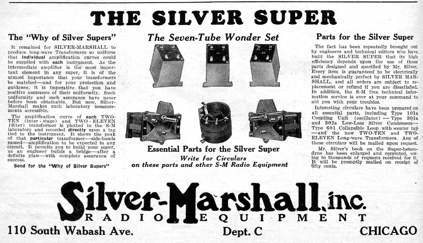 Silver Marshal ad CRCB Spring 1925